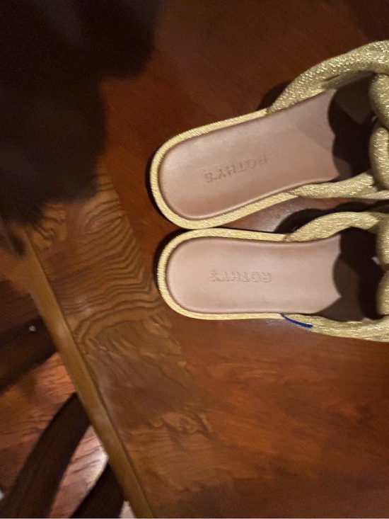 Rothy's Shoes - Rothy's Metallic Gold Braided Slip-On Mules